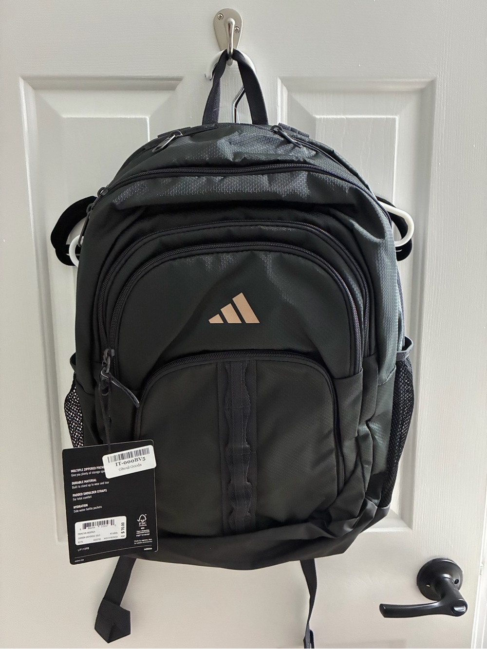 New w/ Tags Adidas PrimeTime Backpack - Model B175 - Carbon Grey / Rose Gold -